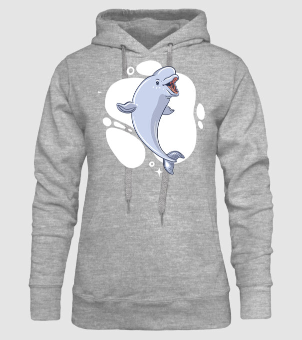 Balenă Beluga model gri pe tricou