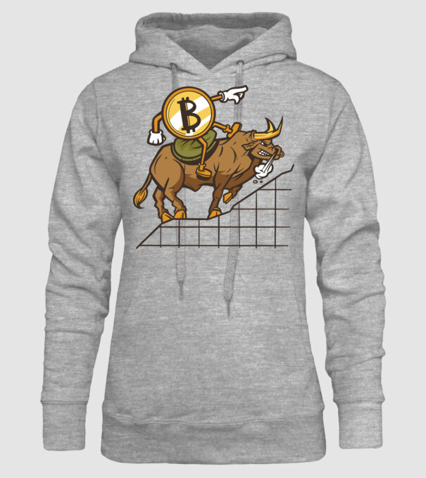 Taur Bitcoin model gri pe tricou