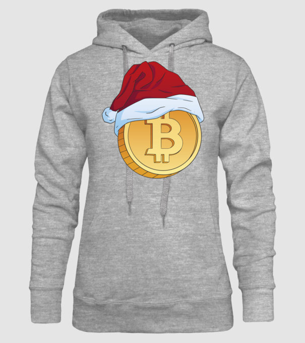 Crăciun Bitcoin model gri pe tricou