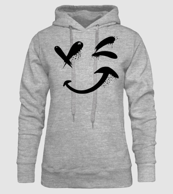 Emoji fericit Râs model gri pe tricou