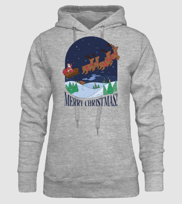 Crăciun Fericit Moș Crăciun cu reni model gri pe tricou