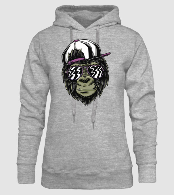 Cool Monkey model gri pe tricou