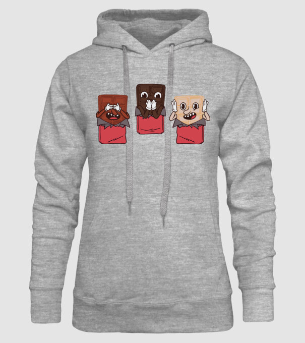 Trio de ciocolată model gri pe tricou