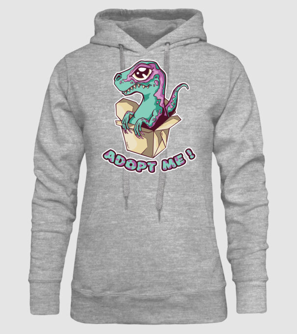 Raptor drăguț model gri pe tricou