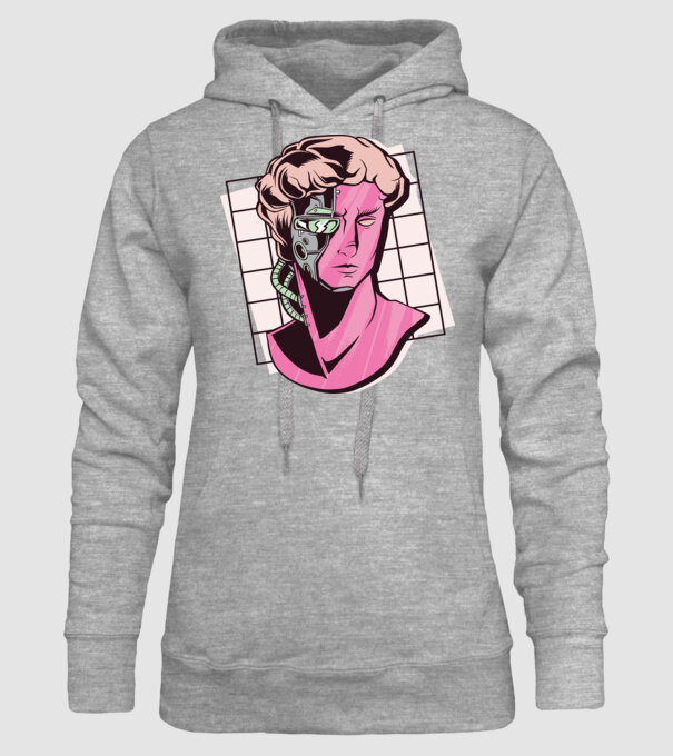 Statuie Cyborg model gri pe tricou