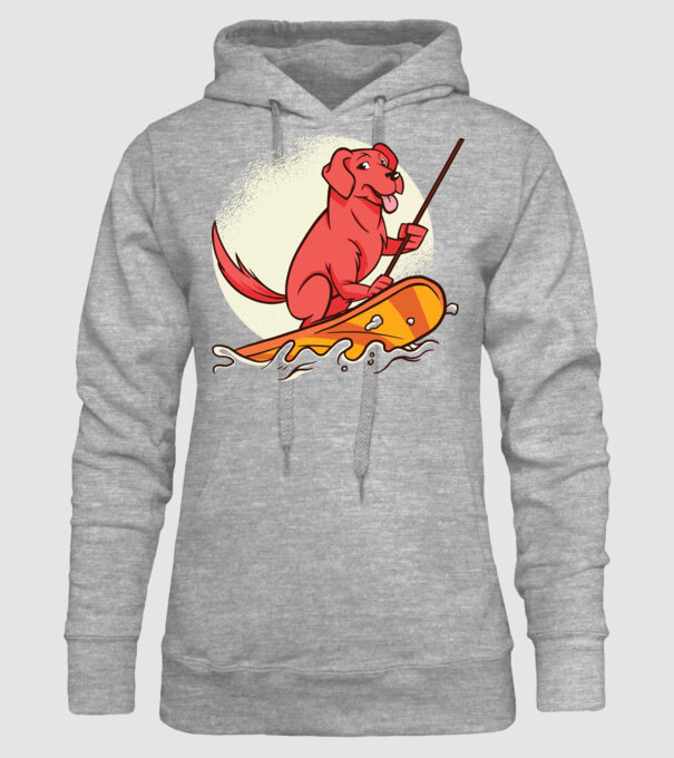 Câine vâslind model gri pe tricou