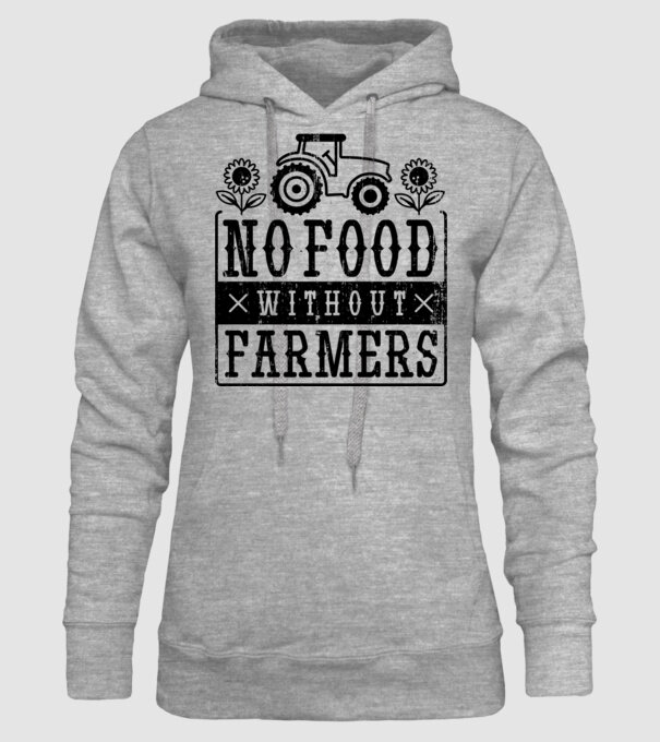Nu există hrană fără fermieri model gri pe tricou