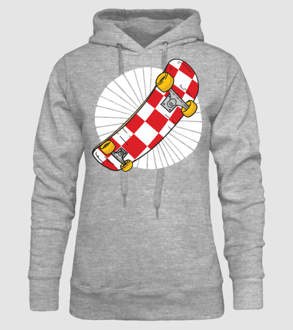 Skateboard model gri pe tricou