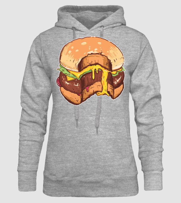 Hamburger model gri pe tricou