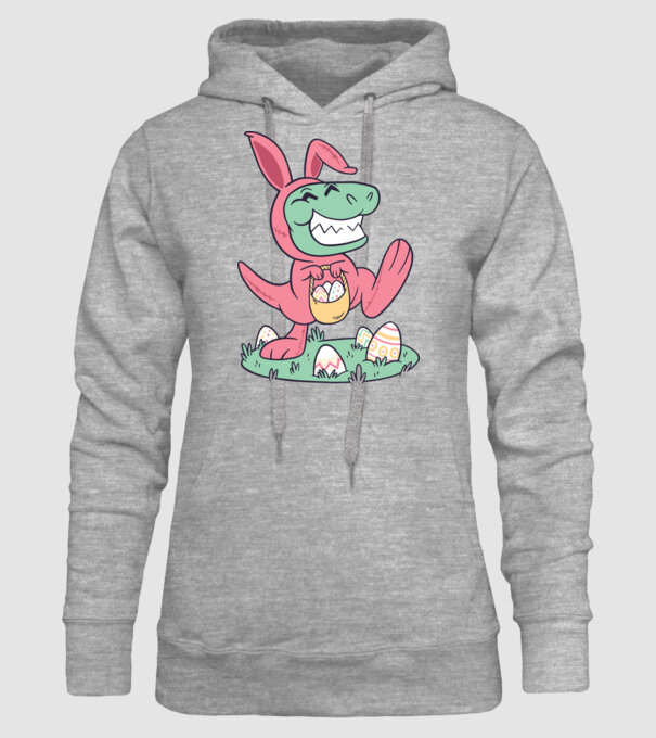 T-rex de Paște model gri pe tricou