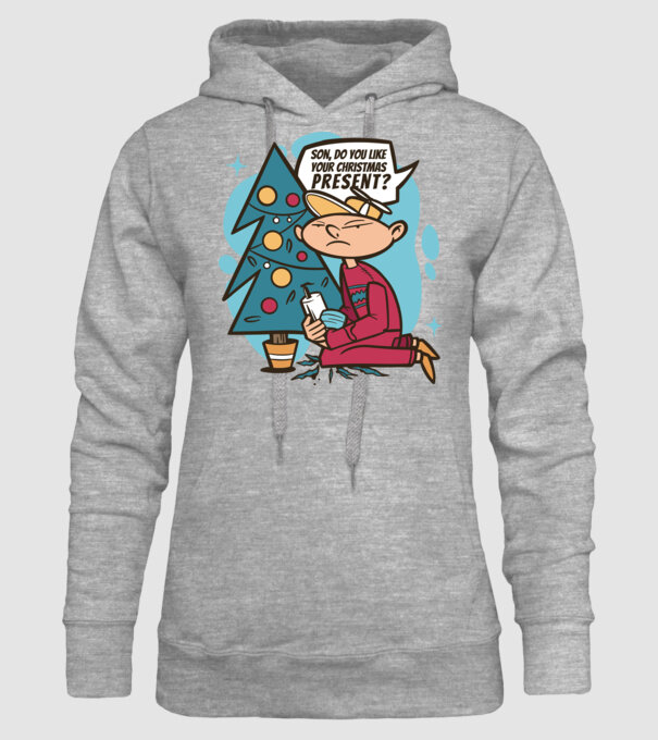 Cadouri de Crăciun model gri pe tricou