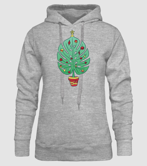 Palmier de Crăciun model gri pe tricou