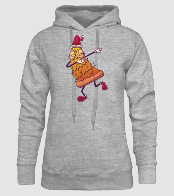 Pizza de Crăciun DAB model gri pe tricou