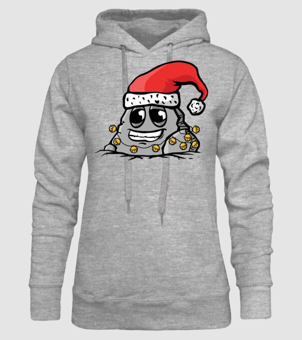 Stâncă de Crăciun model gri pe tricou