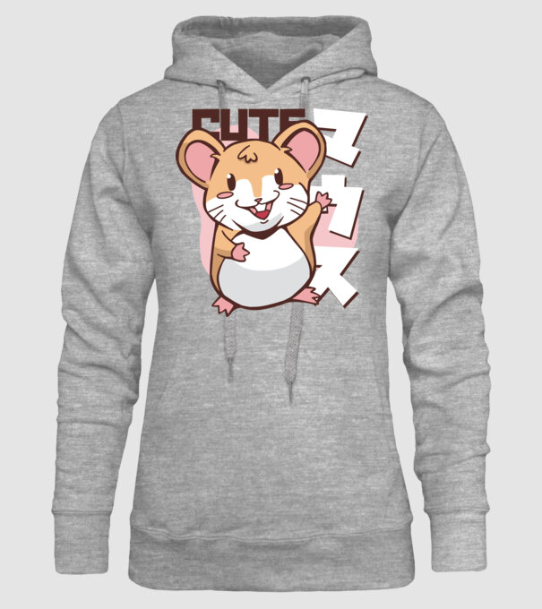 Șoarece Kawaii model gri pe tricou