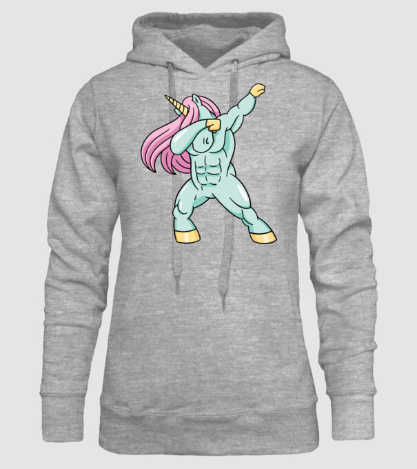 Unicorn Body Building DAB model gri pe tricou
