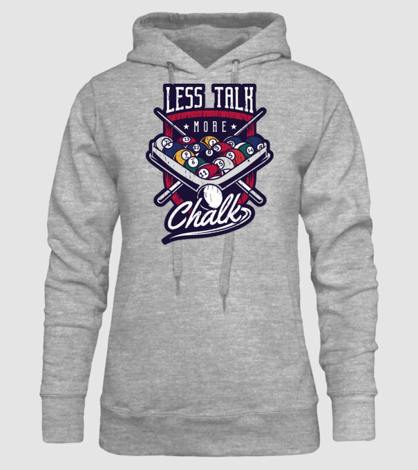 Less Talk More Chalk Billiard model gri pe tricou