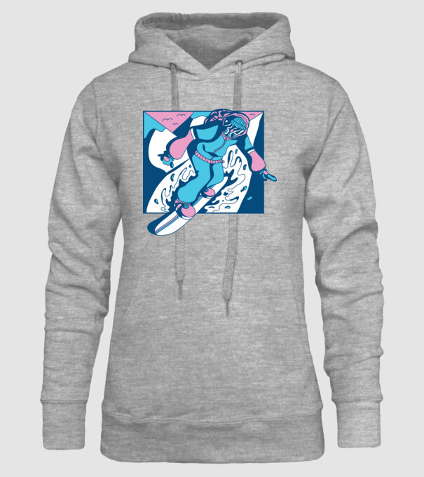 Snowboarder cool model gri pe tricou
