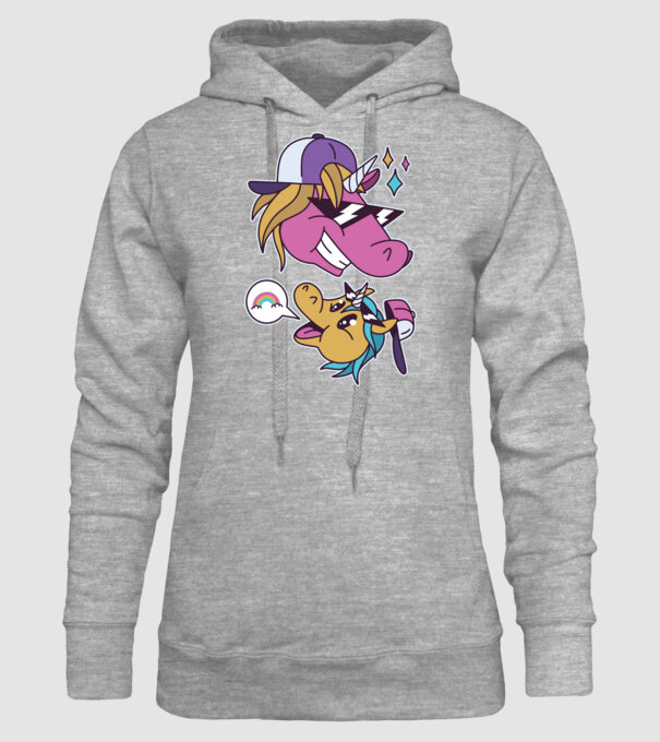 Unicorni cool model gri pe tricou