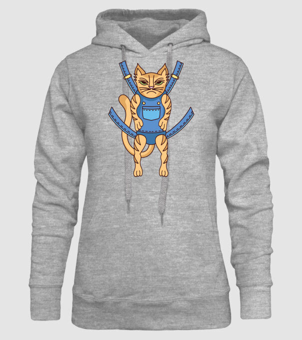 Pisică Supărată model gri pe tricou