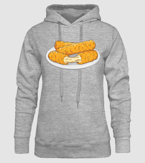 Fâșii de mozarella model gri pe tricou