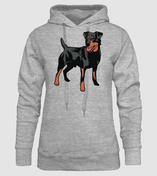 Câine de vânătoare german Terrier model gri pe tricou