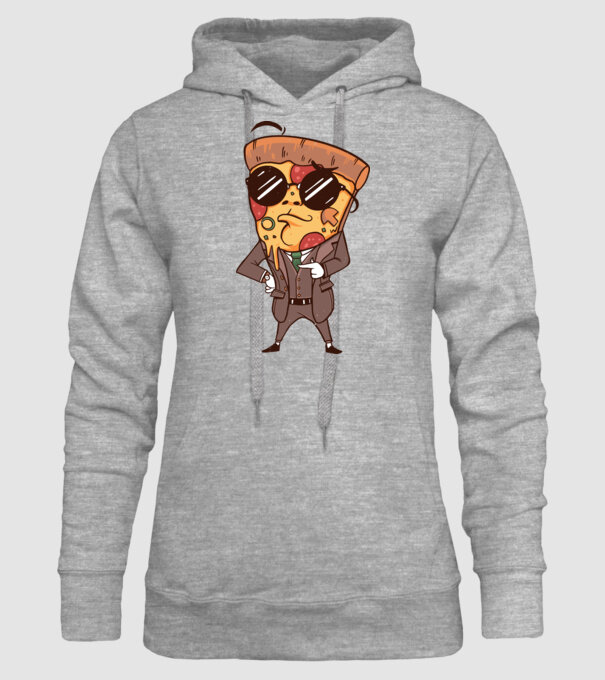 Agent de pizza în Costum model gri pe tricou