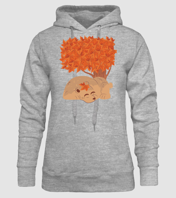 Urs de toamnă model gri pe tricou