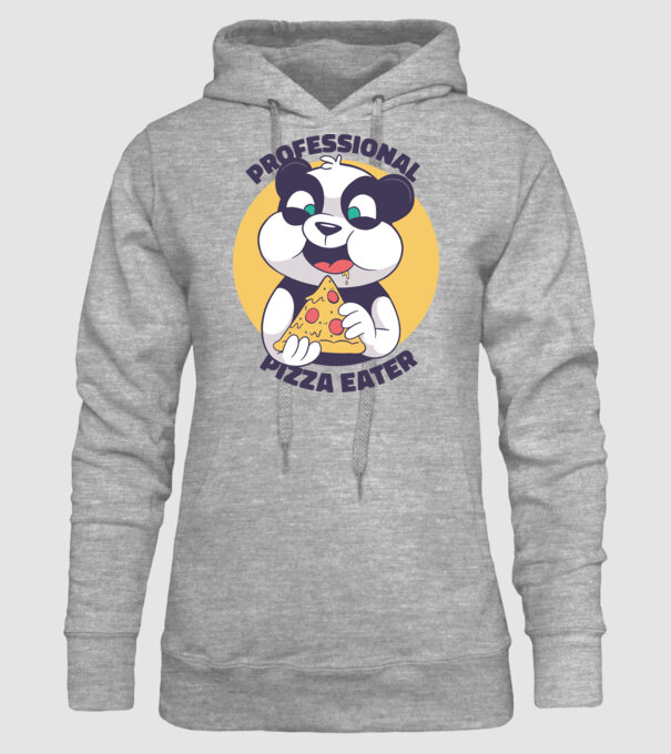 Panda Pizza model gri pe tricou