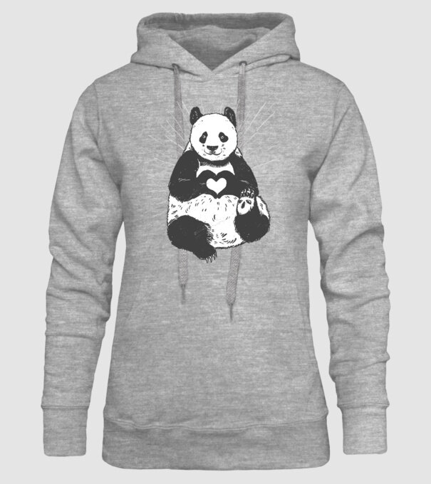 Inimă panda model gri pe tricou
