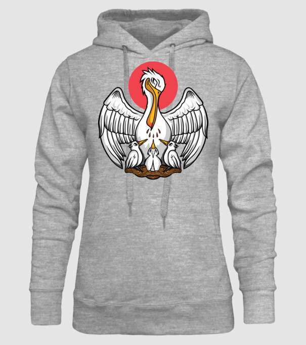 Familie Pelican model gri pe tricou