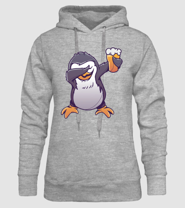 Pinguin cu Bere DAB model gri pe tricou