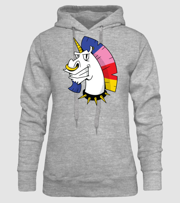 Punk unicorn model gri pe tricou
