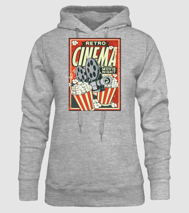 Afiș cinema retro model gri pe tricou