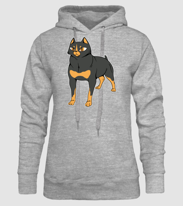 Rottweiler pisică model gri pe tricou