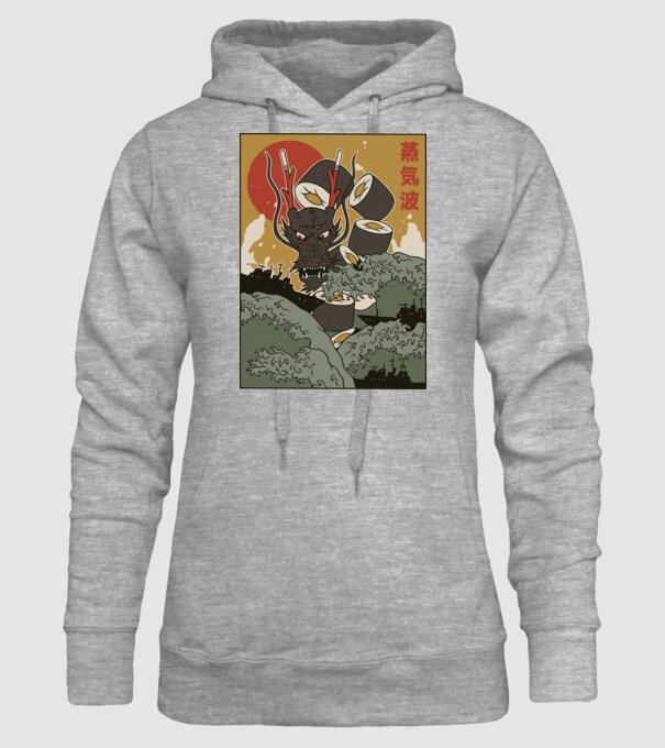 Dragon Sushi model gri pe tricou