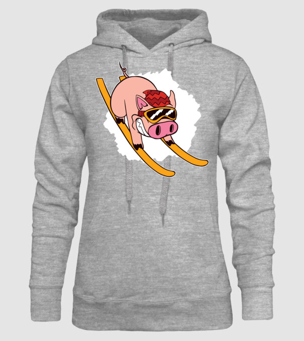 Porcușor schior model gri pe tricou