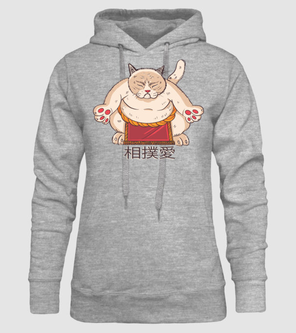 Pisică Sumo model gri pe tricou