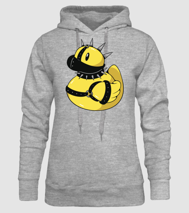 Rățușcă de cauciuc sadistă model gri pe tricou
