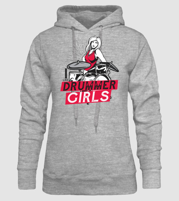 Îmi plac fetele bateriste model gri pe tricou