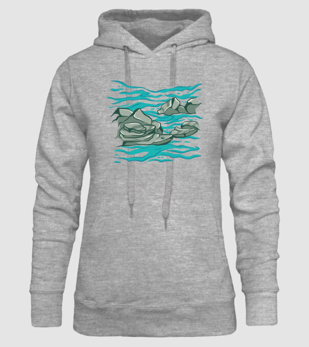Oceanul cu Stânci model gri pe tricou