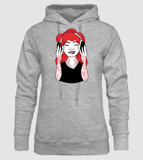 Fată Gamer tatuată model gri pe tricou