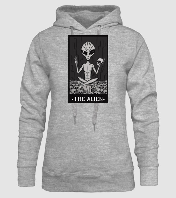 Extraterestru - Carte de tarot model gri pe tricou