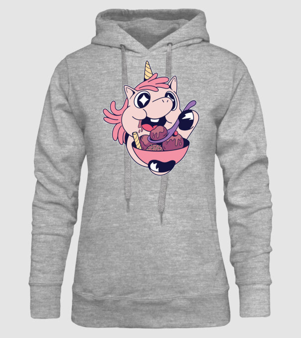 Unicorn Înghețată model gri pe tricou