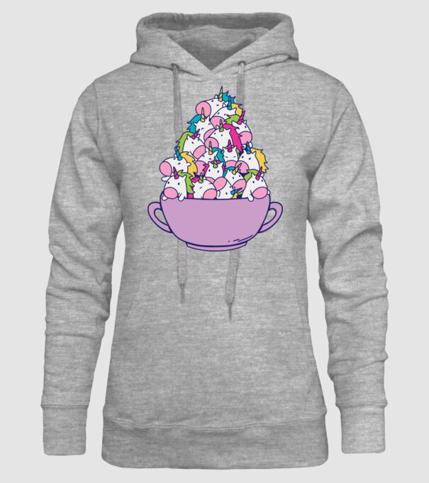 Bol Unicorn model gri pe tricou