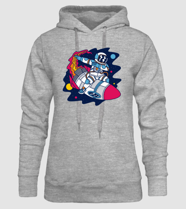Astronaut DAB model gri pe tricou