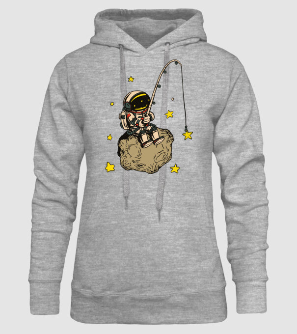 Pescar Astronaut model gri pe tricou
