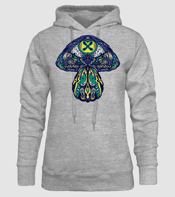 Ciupercă magică model gri pe tricou