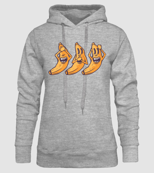 Banane amuzante - Nu vede, nu vorbește, nu aude model gri pe tricou