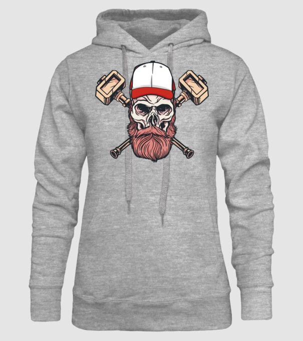 Craniu Viking model gri pe tricou